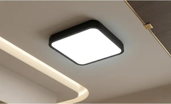 Brilagi-LED Plafonieră pentru baie cu senzor ZENNA LED/18W/230V 28,5x28,5 cm IP44 negru