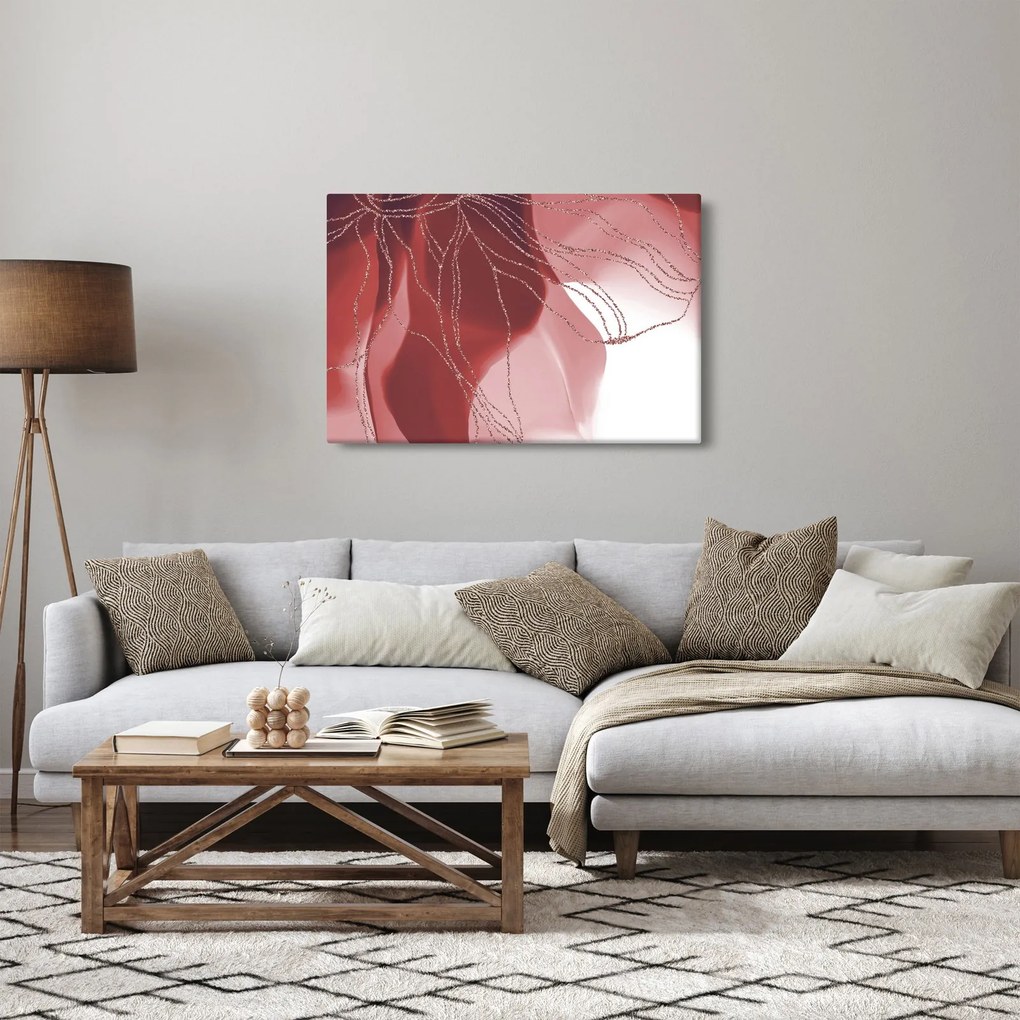 Tablou - Floare abstractă roșie N⁰1 (90x60 cm)