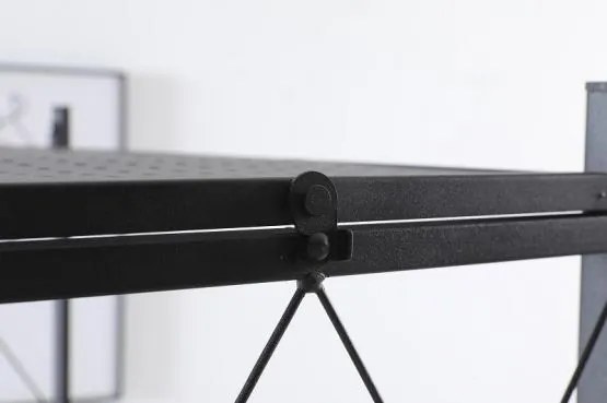 Raft pe roți pliabil Negru 163x72x34cm 5 polițe Capacitate de încărcare a unei polițe 50kg