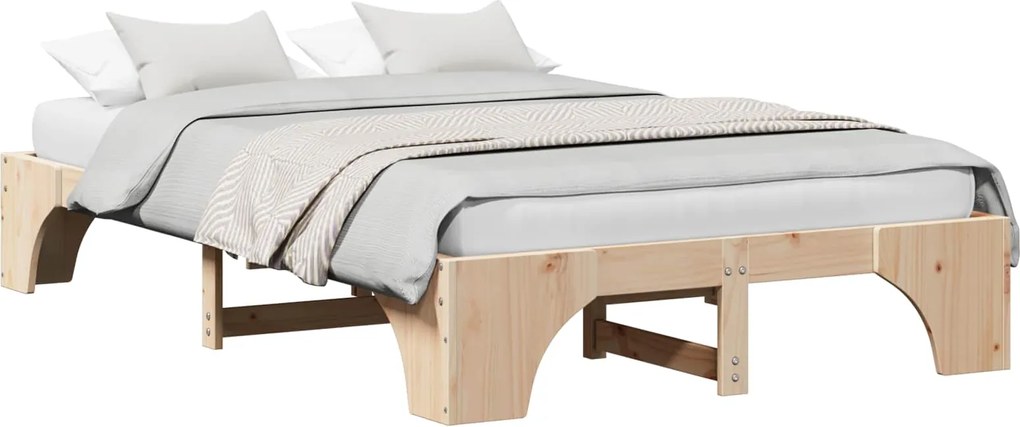 vidaXL Cadru de pat Lemn de pin masiv 120 x 190 cm Lemn masiv de pin