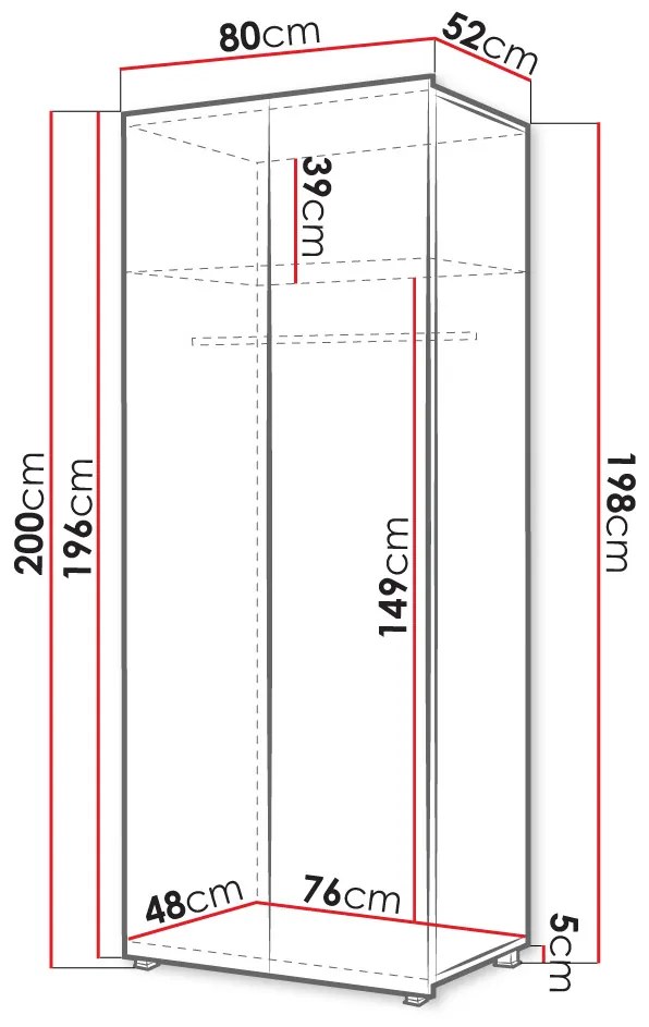 Dulap de haine Brolani BR09 (Stejar auriu) . 1105765