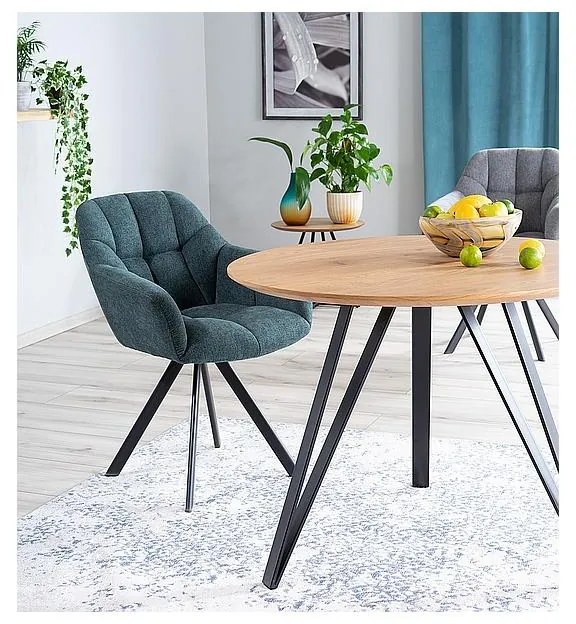 Masa de bucaterie Tetis, diametru 100 cm, stejar / negru