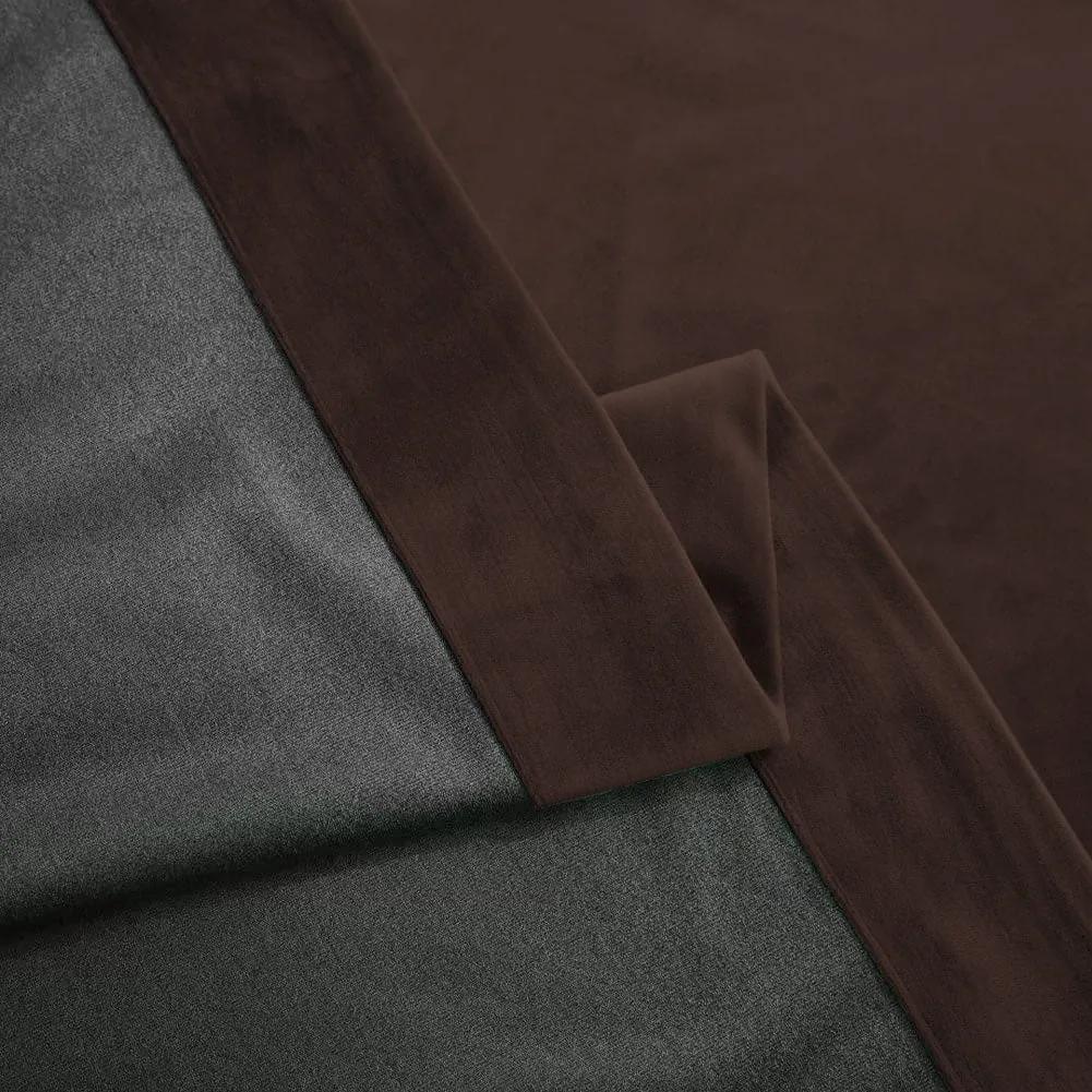 Set draperie din catifea blackout cu rejansa din bumbac tip fagure, Madison, densitate 700 g/ml, English Walnut, 2 buc