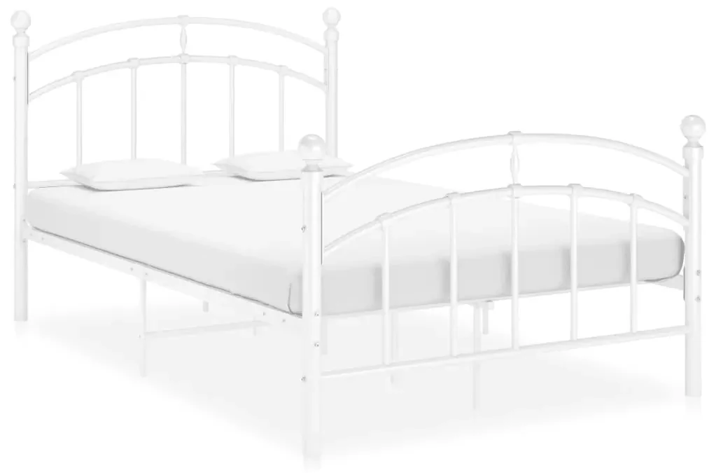 324974 vidaXL Cadru de pat, alb, 120x200 cm, metal