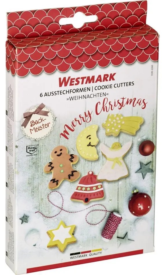 Decupatoare aluat Westmark Merry Christmas, 6 bucăți