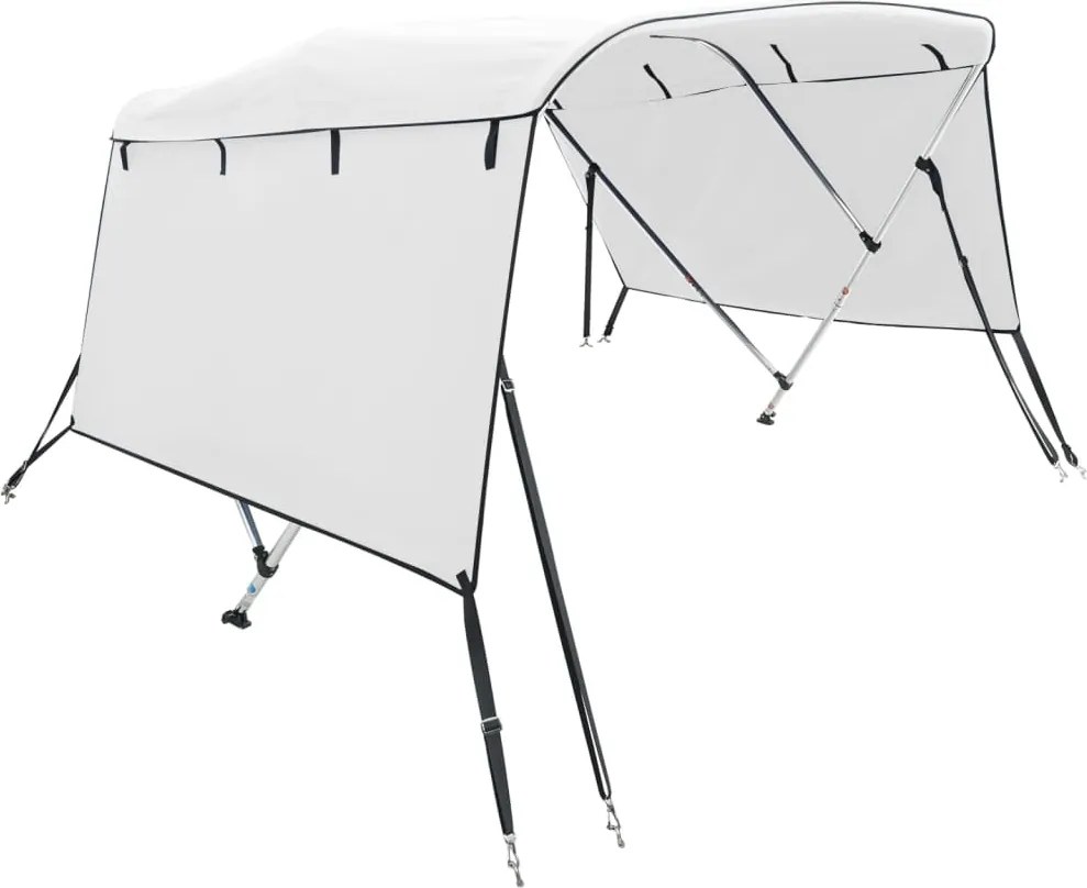 vidaXL Parasolar Bimini 3 arcuri, pereți laterali 183x(170-182)x137 cm