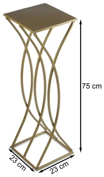 Suport pentru flori 75x23 cm, culoare aurie