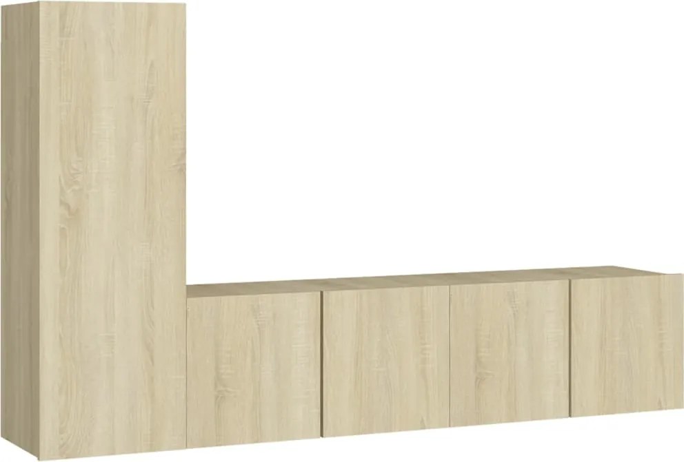 vidaXL Set de dulapuri TV, 3 piese, stejar sonoma, lemn prelucrat