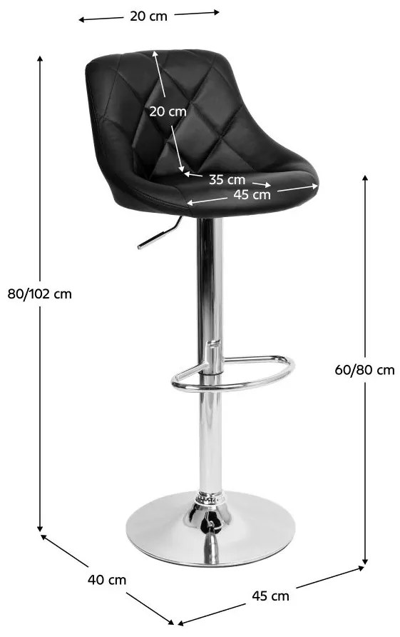 Scaun de bar Marad UT-C859 (negru + crom). 1075467