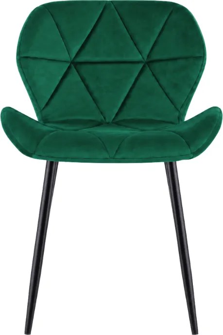 Scaun de masa MANGO VELVET cu picioare negre, verde inchis