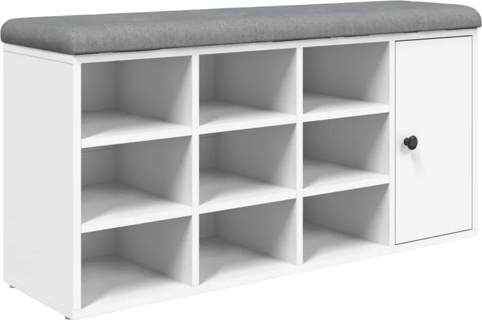 vidaXL Bancă de pantofi, alb, 102x32x50 cm, lemn prelucrat