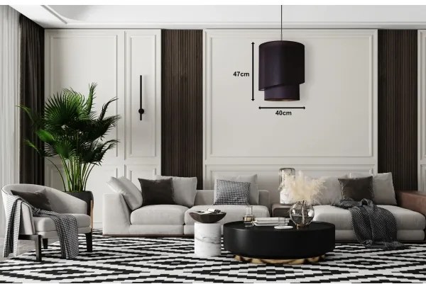 Duolla - Lustră pe cablu PARIS 1xE27/15W/230V d. 40 cm neagră/aurie