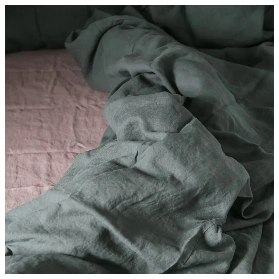 Cearceaf roz/maro din in 180x260 cm Ashes of Roses – Linen Tales