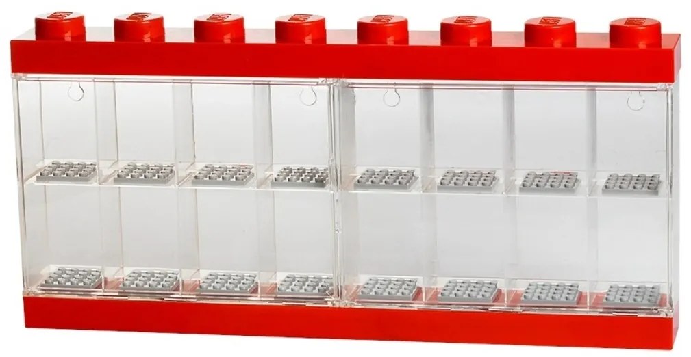 Cutie pentru 16 minifigurine LEGO, rosu