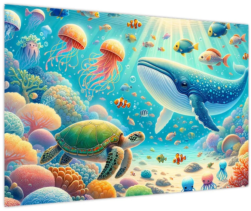 Tablou - Lumea sub apă (90x60 cm)