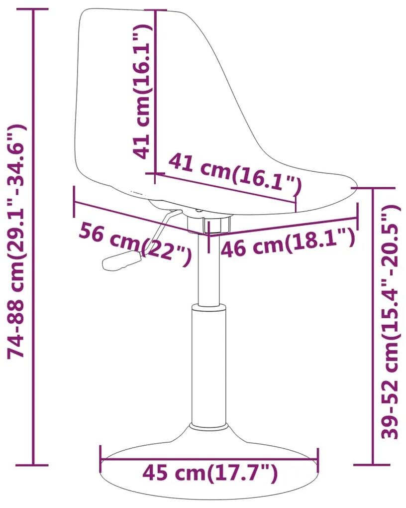 Scaune de bucatarie pivotante, 6 buc., alb, PP 6, Alb
