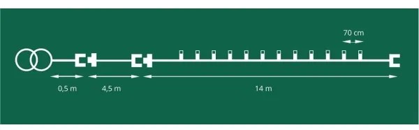 Ghirlandă LED de exterior CONE FILAMENT, 19 m, 20 x E10, multicolor/alb cald, IP44