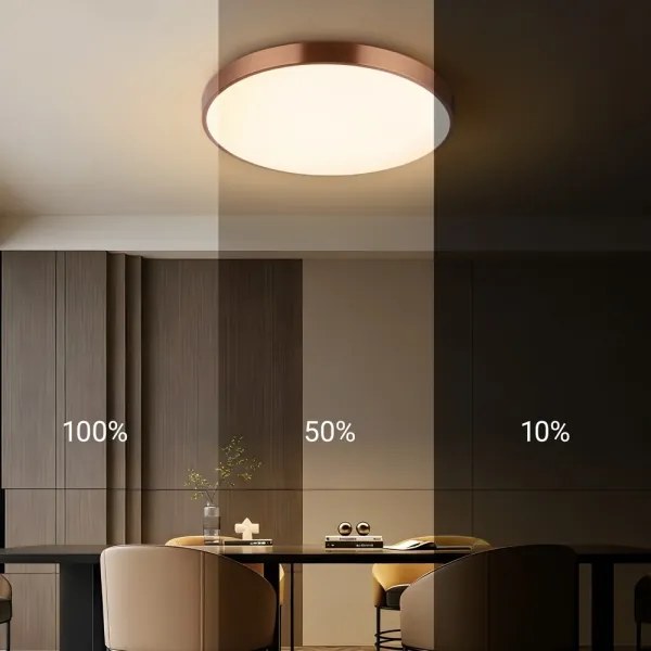 Immax NEO 07322L-LED plafonieră cu reglaj al luminozității NEO LITE SEMPLICI 60W/230V Ø60 cm, finisaj cupru + telecomandă