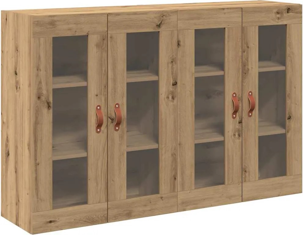 vidaXL Dulapuri de perete 2 pcs Stejar Artizanal 69,5 x 34 x 90 cm