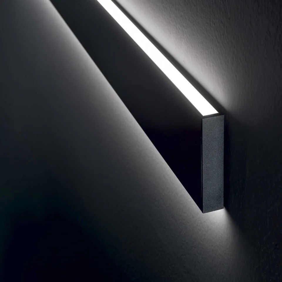 Aplica LED Linus 242019, 34W, 3850lm, lumina calda, neagra, IP20, Ideal Lux
