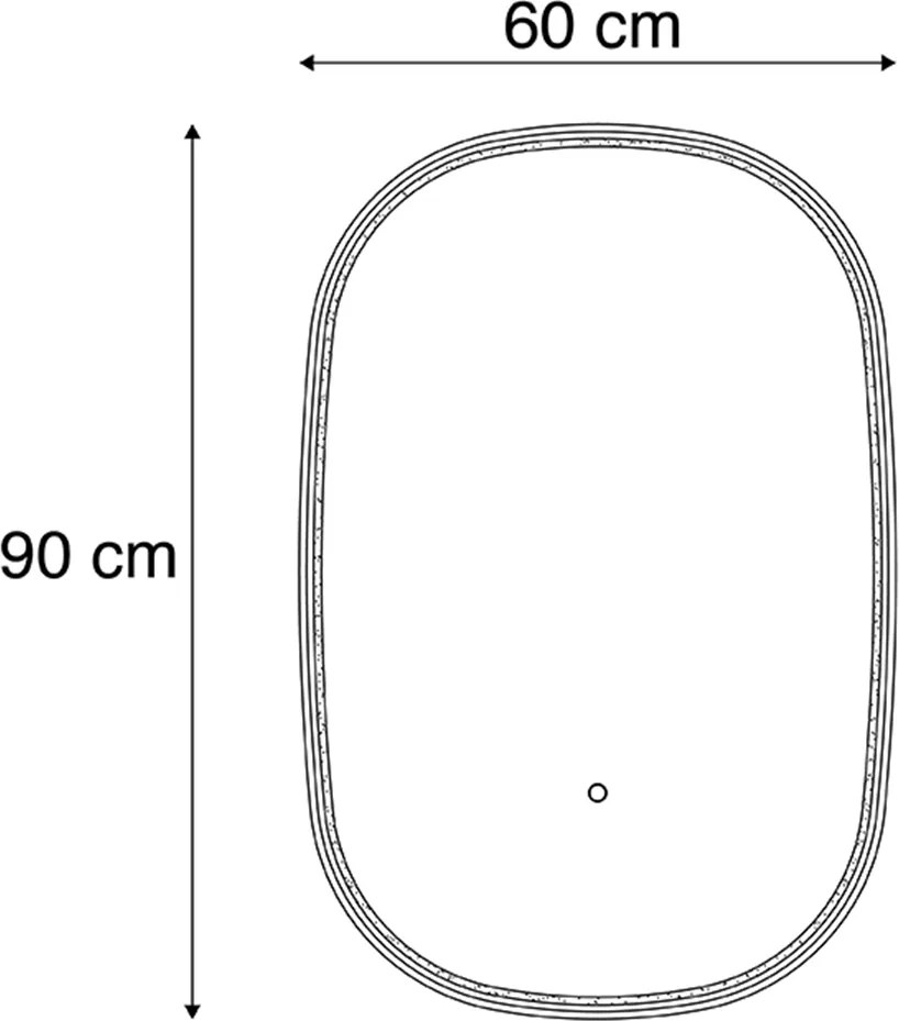 Oglindă de baie cupru cu LED, cu dimmer în 3 trepte cu atingere ovală - Miral