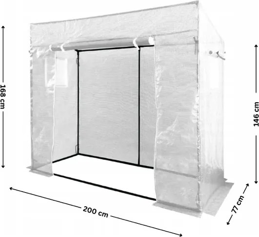 Foaie albă de roșii pentru grădină 200 x 77 x 168 cm