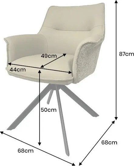 Set 2 scaune Pivotante, Piele Naturala LE GRAND maro coniac