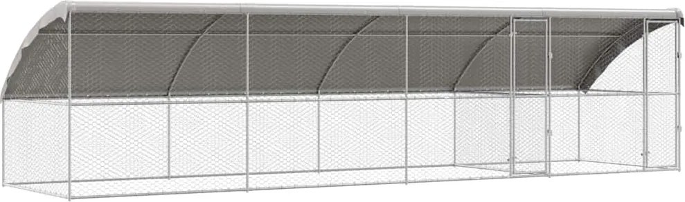 vidaXL Cușcă pentru câini 4 pcs Argintiu 8 x 2 x 2 m Oțel galvanizat