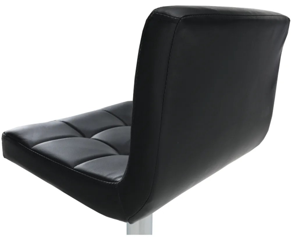 Scaun de bar, piele ecologică negru/crom, KANDY NEW