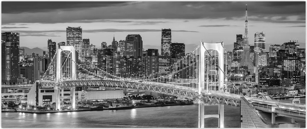 Tablou - Negru și alb oraș mare (120x50 cm)