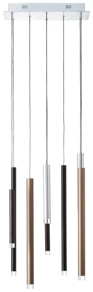 Brilliant - LED CEMBALO, lustră suspendată pe cablu, cu reglare a intensității, LED 32W, 230V, crom/negru/maro