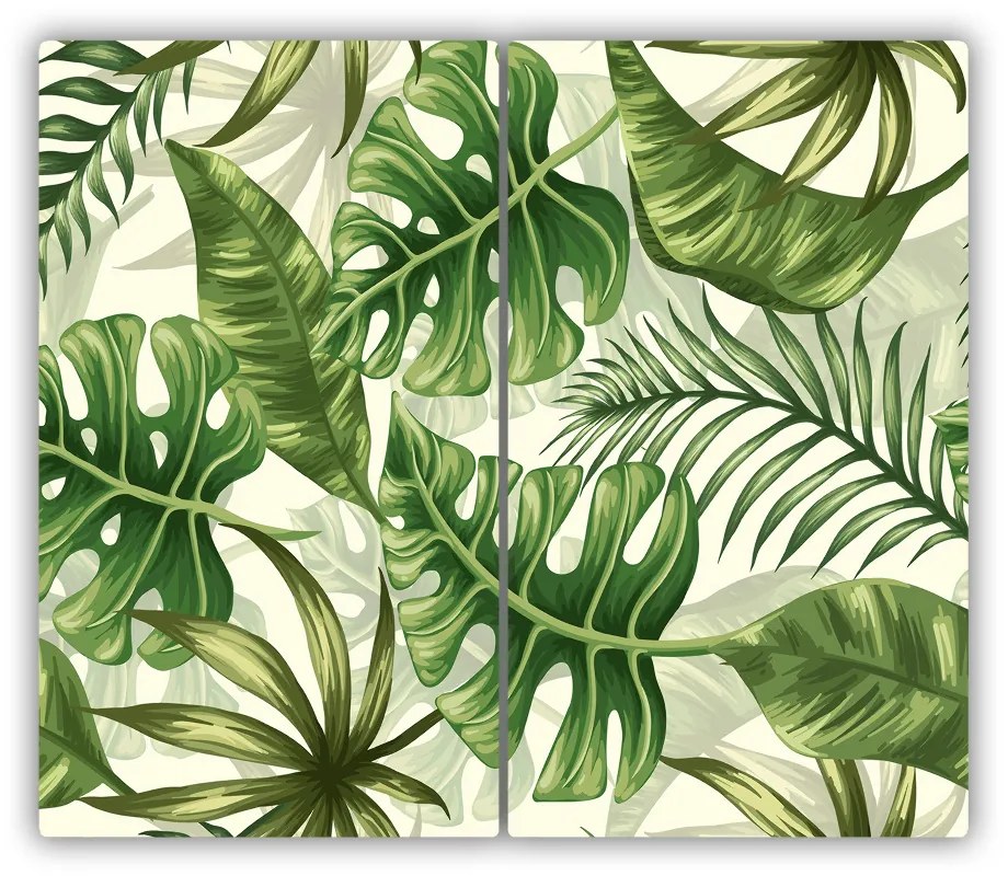 Tocator din sticla frunze tropicale