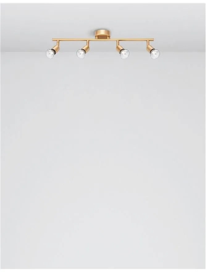 Plafonirea cu 4 spoturi design minimalist LUP aurie