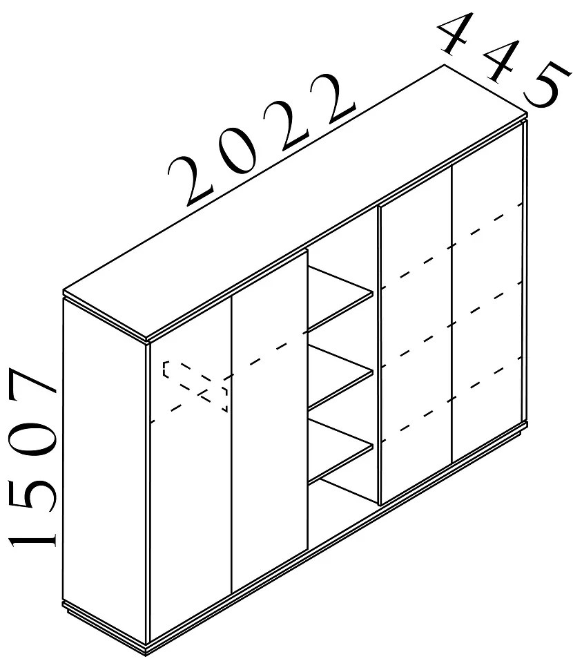 Dulap înalt Creator 202,2 x 44,5 x 150,7 cm, antracit / alb