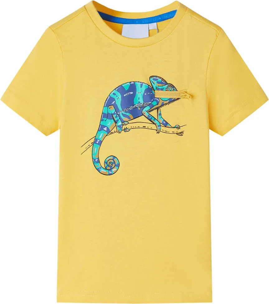 vidaXL Tricou pentru copii cu mâneci scurte, ocru deschis, 104