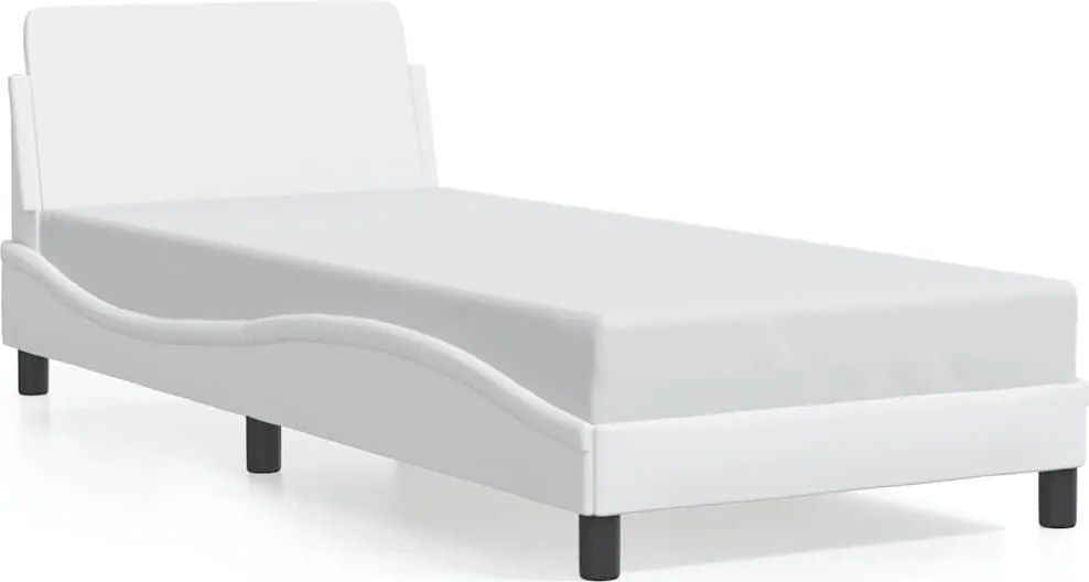 vidaXL Cadru de pat, Dover, alb, 80x200 cm, piele ecologică