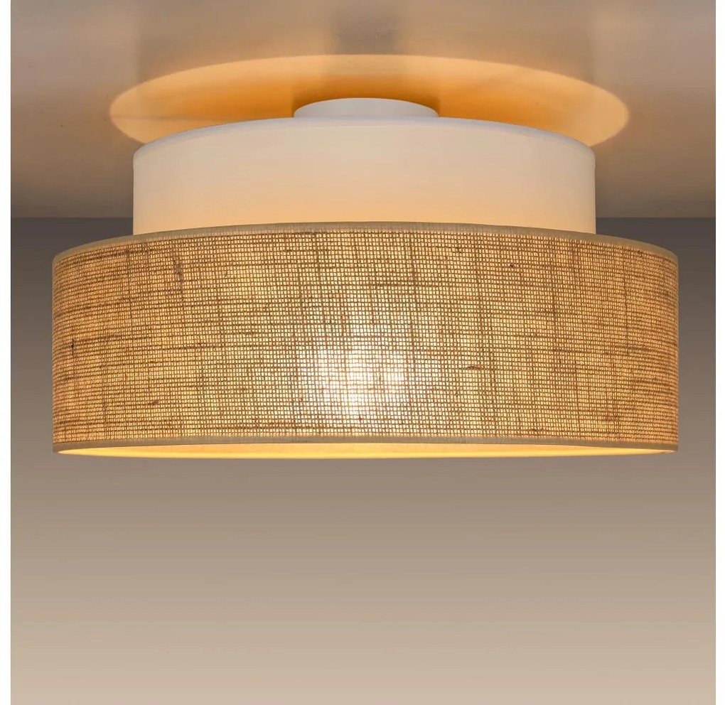 Plafonieră BOHO 1xE27/60W/230V alb/bej