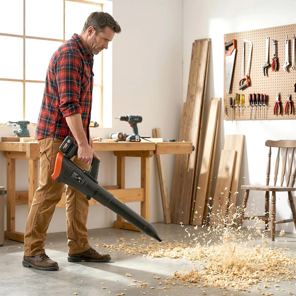 Outsunny Suflător cu Baterie 18V, Suflător de Frunze cu 2 Baterii 4Ah, Motor Brushless 600W, 3 Trepte Viteză 149 km/h, Turbo Boost, 2 Țevi, Încărcător, pentru Grădină Frunze Zăpadă Praful | Aosom Romania