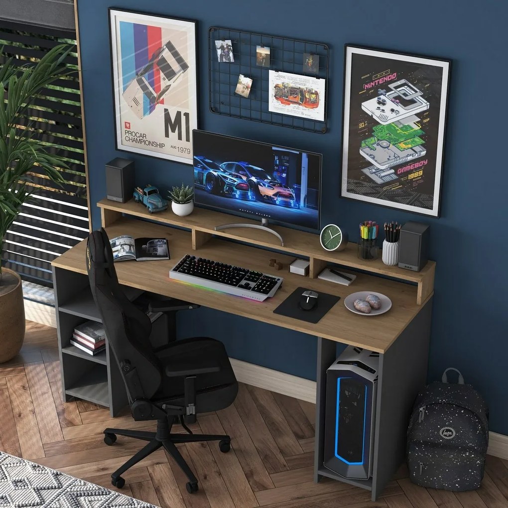 Birou Hamin Walnut și Anthracite