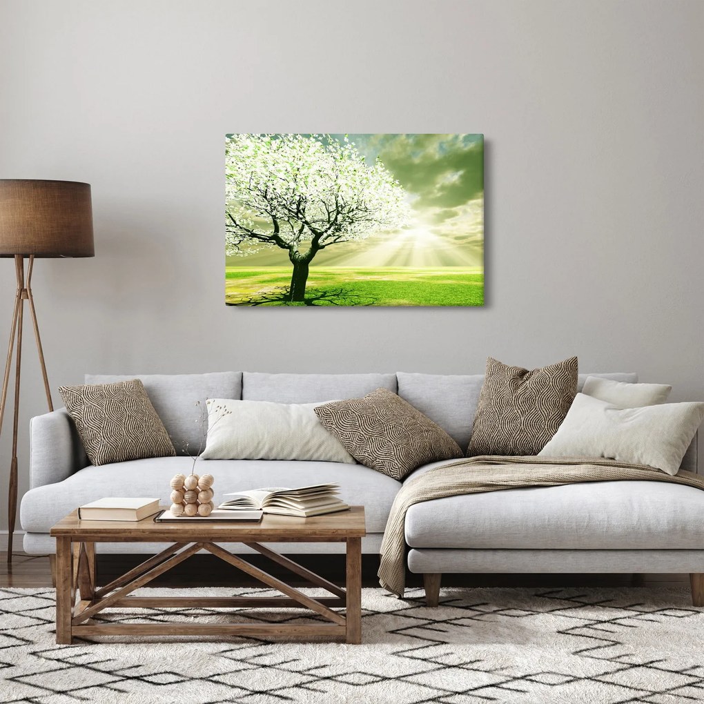 Tablou cu copaci pe luncă (90x60 cm)
