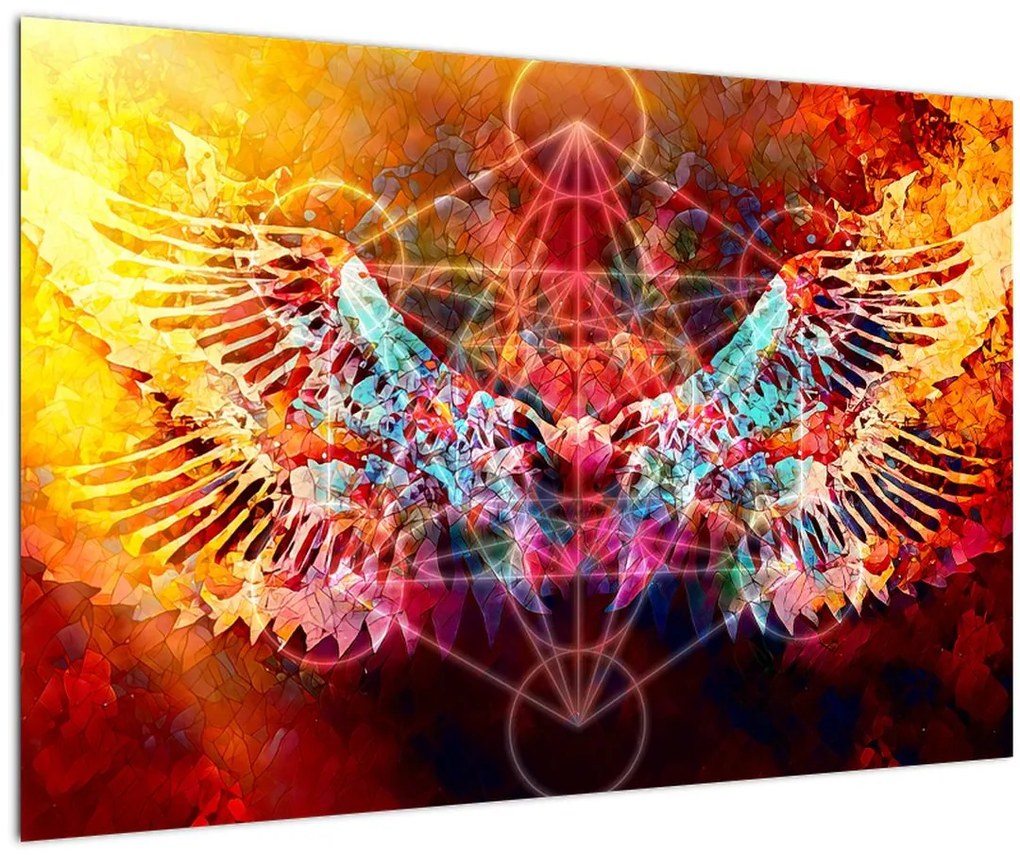 Tablou - Merkaba cu aripi, abstracție (90x60 cm)