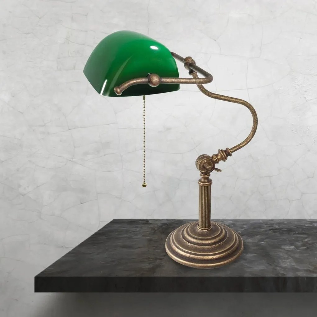Lampa de birou din alama design clasic Banker