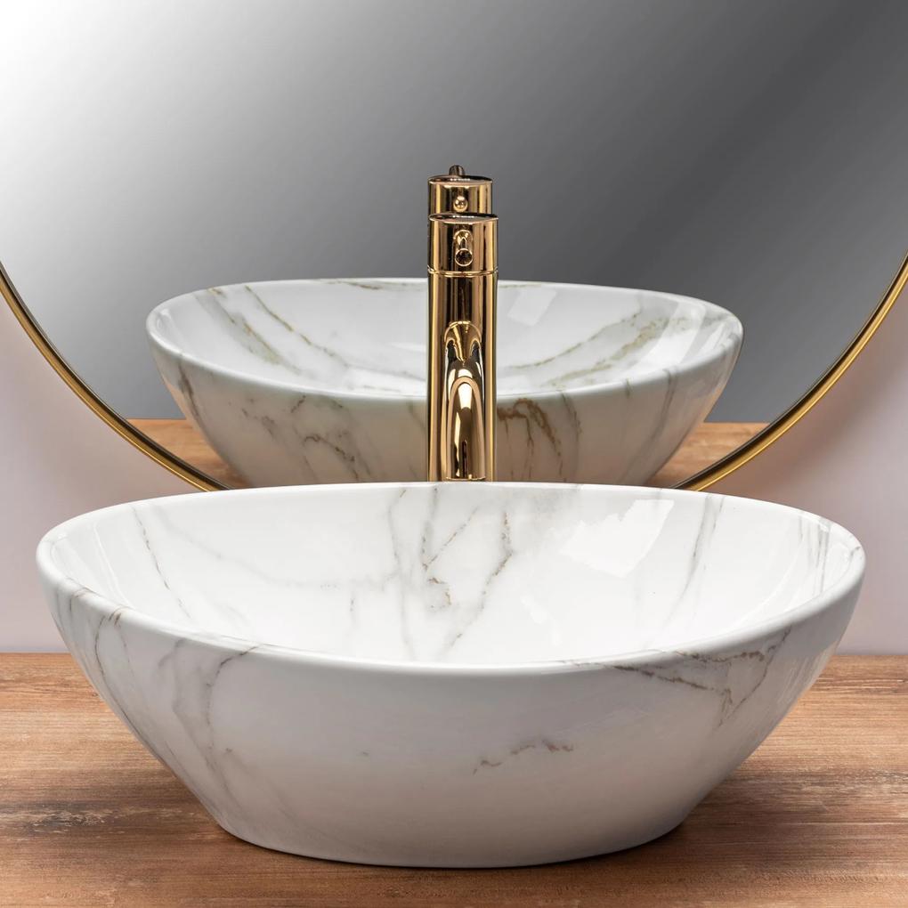 Lavoar Sofia Shiny ceramica sanitara Marmura – 34,5 cm