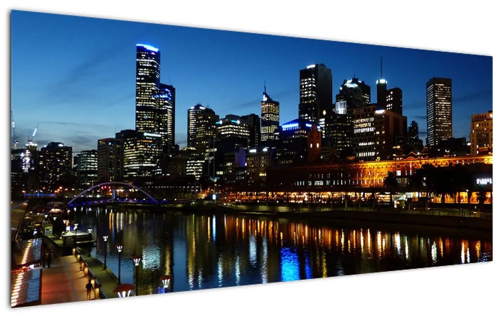 Tablou cu noaptea în Melbourne (120x50 cm)