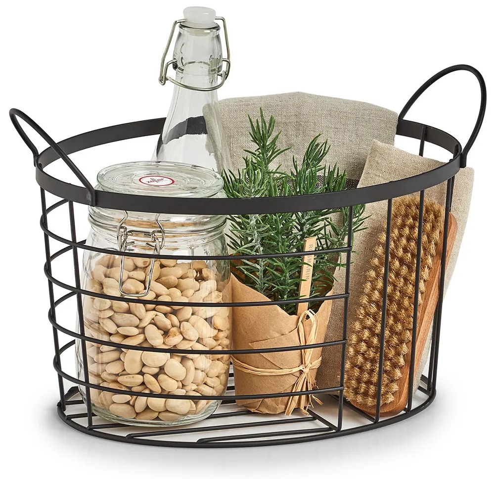 Coș metalic negru, 35 x 23,5 x 23 cm, ZELLER