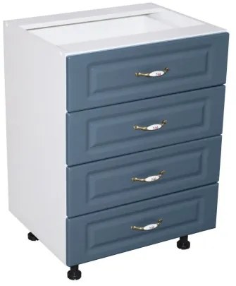Corp inferior 60 cu 4 sertare Zebra MDF Albastru drept
