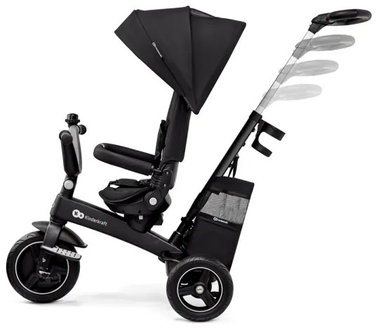 Tricicletă pentru copii 5 în 1 KINDERKRAFT SELECT EASYTWIST Premium negru