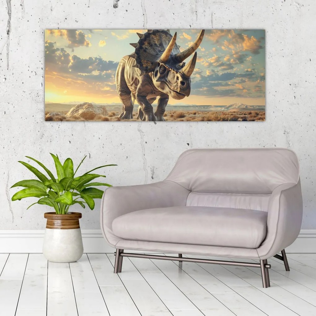 Tablou - Triceratops (120x50 cm)