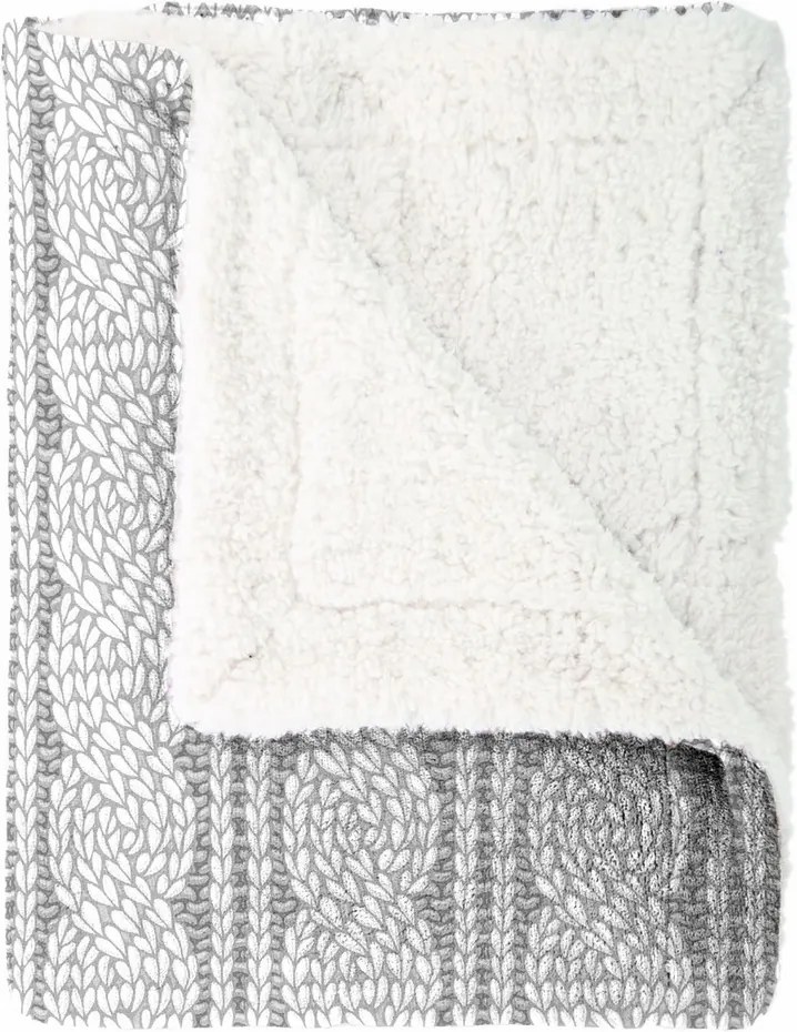 Pătură din imitaţie de lână Mistral Home Cable knit, gri, 150 x 200 cm