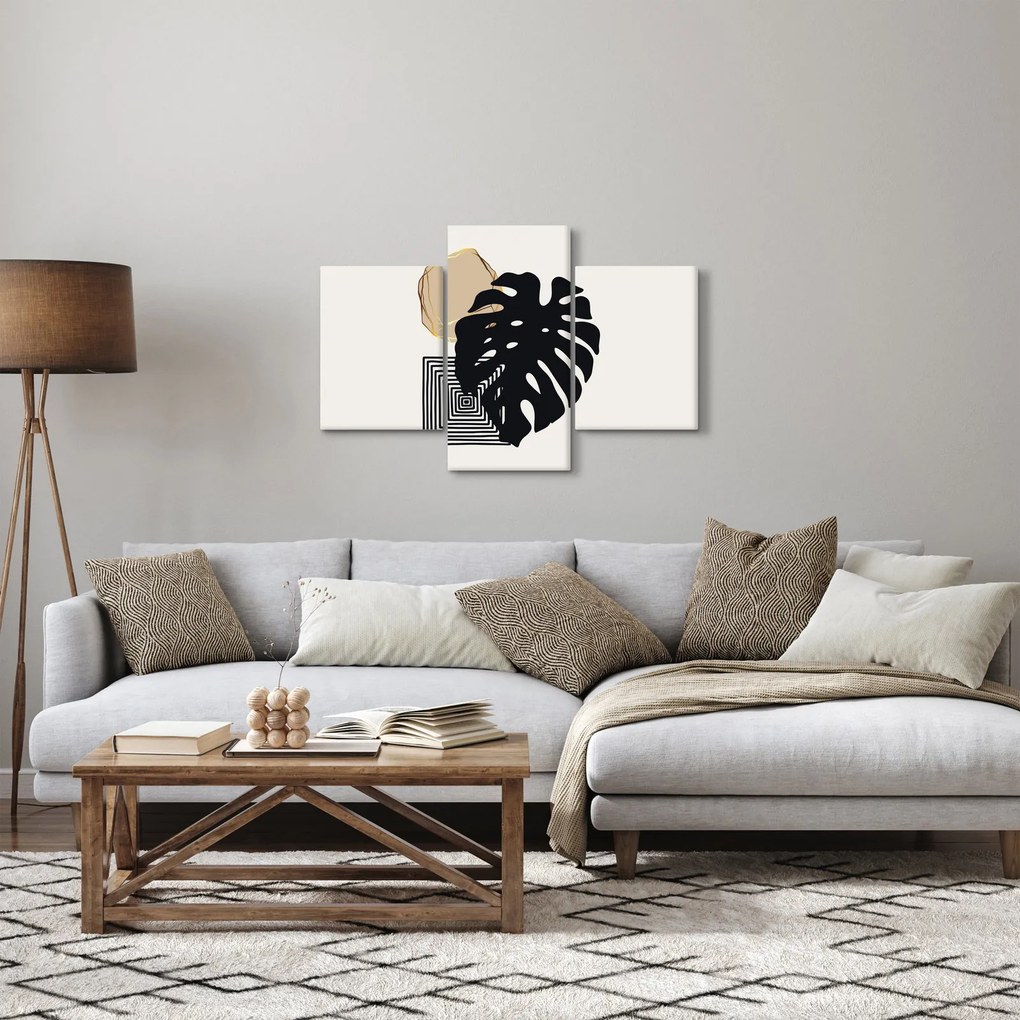 Tablou - Abstracție cu frunze tropicale N⁰2 (90x60 cm)